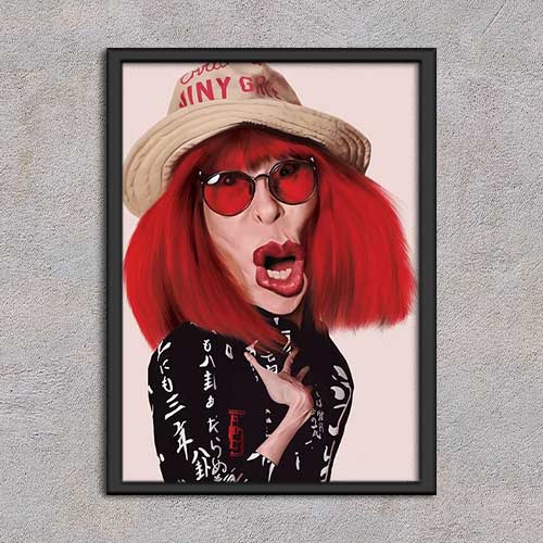 Quadrinho Decorativo - Rita Lee caricatura